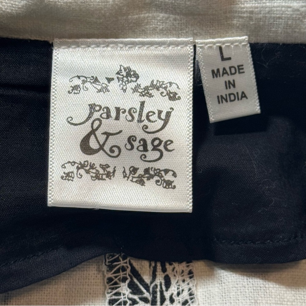 Parsley & Sage Pauline Button Front 3/4 Sleeve Cotton Jacket size Large Artsy - Picture 8 of 9
